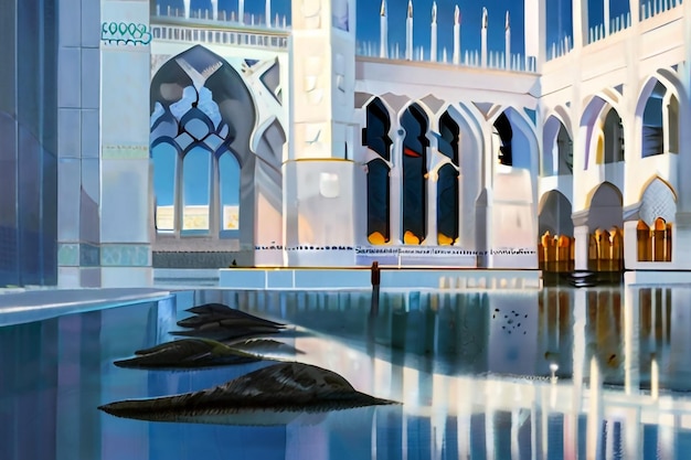 A Grande Mesquita Sheikh Zayed, localizada em Abu Dhabi, aberta ao público nos Emirados Árabes Unidos