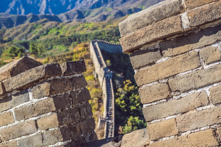 Foto a grande muralha da china grande muralha da china é uma série de fortificações feitas de tijolo de pedra