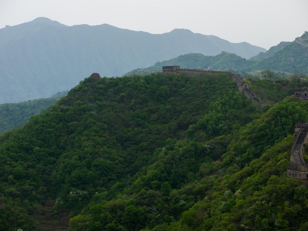 A Grande Muralha da China na seção de Mutianyu, perto de Pequim.