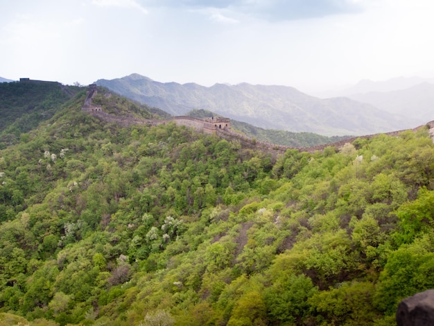 A Grande Muralha da China na seção de Mutianyu, perto de Pequim.