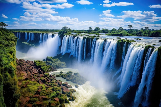 A grandiosidade da natureza Cataratas do Iguaçu em uma captura de paisagem de tirar o fôlego