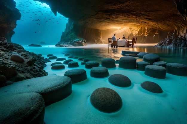 A gruta azul é uma gruta que se situa na ilha de cortez.