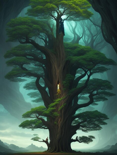 A_human_body_in_side_tree_idea_concept_of_think_0 1