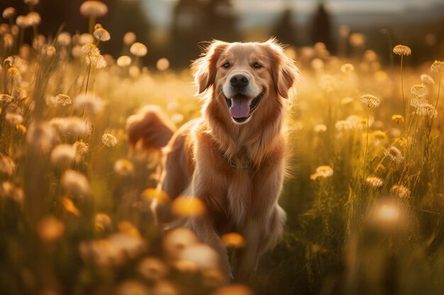 Foto a ia generativa do cachorro golden retriever