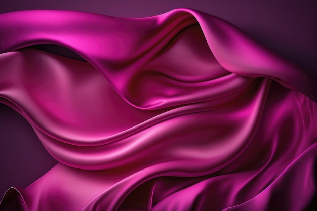 A IA gerou um lindo e elegante fundo de tecido de cetim rosa macio com ondas e dobras