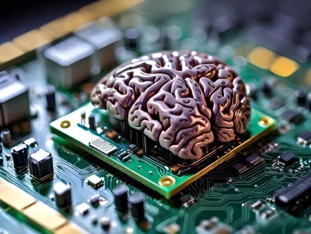A IA gerou uma imagem do cérebro humano como o circuito impresso como o processador da placa-mãe.