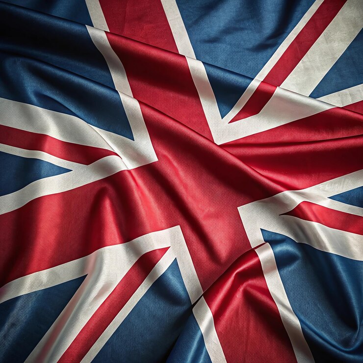 A icônica bandeira Union Jack do Reino Unido, um símbolo do orgulho e da herança britânica