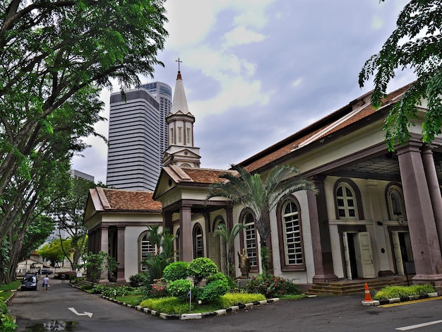 A igreja vintage em Cingapura