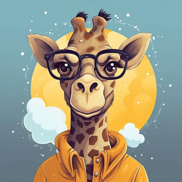 a ilustração apresenta uma ícone de girafa absolutamente encantadora