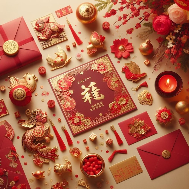 A imagem celebra o Ano Novo Chinês