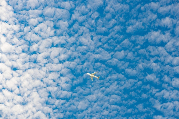A imagem do avião da aeronave no avião do céu mostra o conceito de aviação