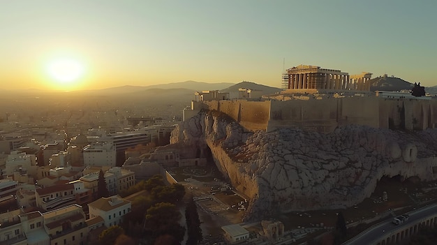 A imagem mostra a Acrópole de Atenas, Grécia