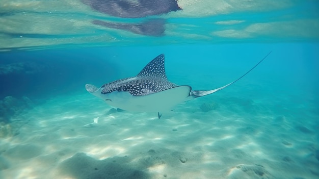 A imagem mostra uma arraia em Cayo Largo Cuba Generative AI