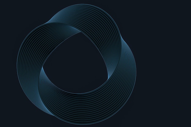 A imagem virtual da renderização 3d da figura geométrica do anel Mobius
