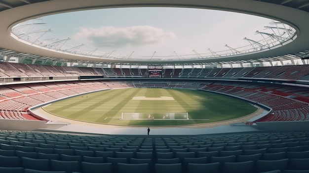 A impressionante vista aérea de um estádio de críquete moderno