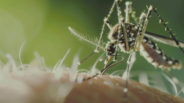 A intrincada dança de um mosquito sobre a pele