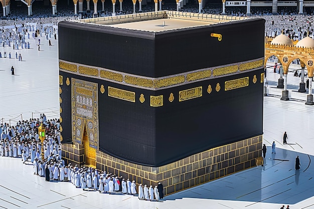 A Kaaba em Meca cercada