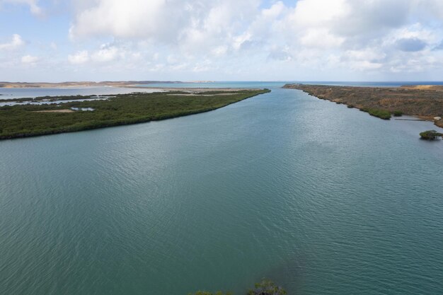 A lagoa de punta gallinas e manguezais no deserto