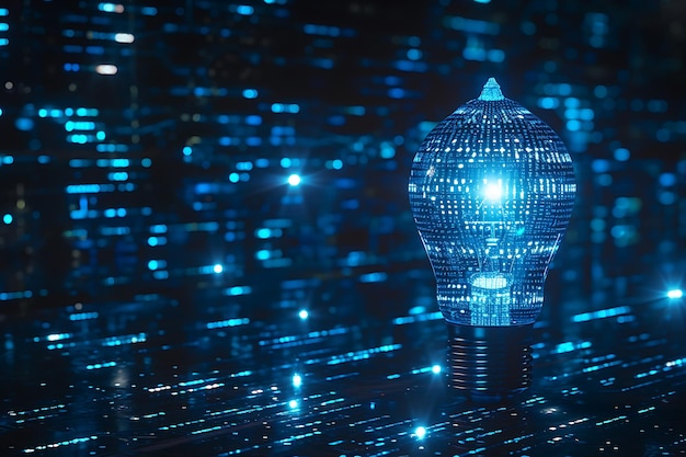 A lâmpada azul simboliza o futuro da IA