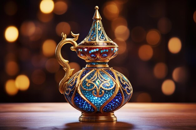 A lâmpada de Aladdin isolada no fundo branco