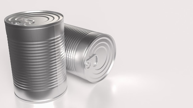 A lata de metal para alimentos ou conceito de saúde renderização 3D
