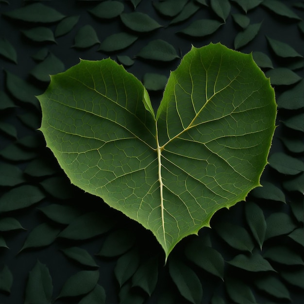 Foto a leaf in shape of heart