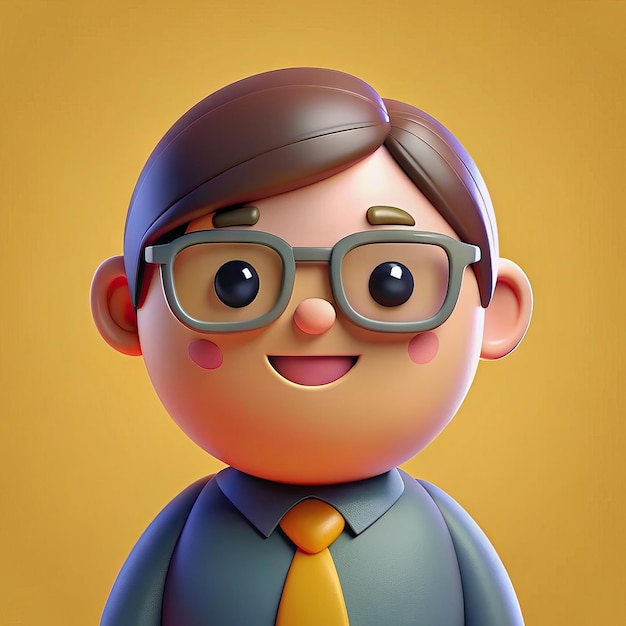 Foto a lego man with glasses and a tie with a yellow background