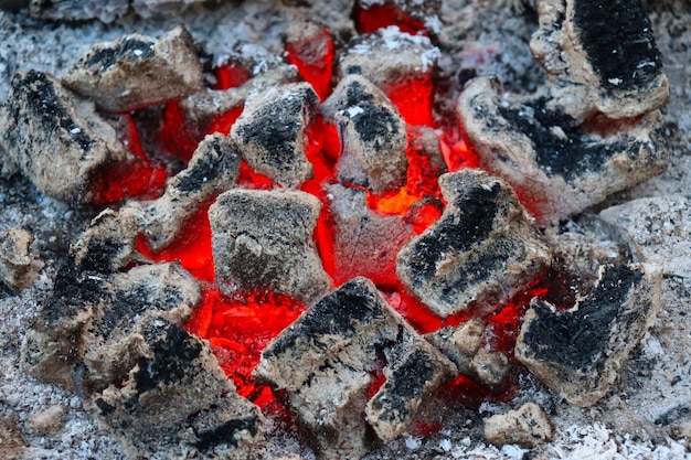 A lenha queima em um incêndio