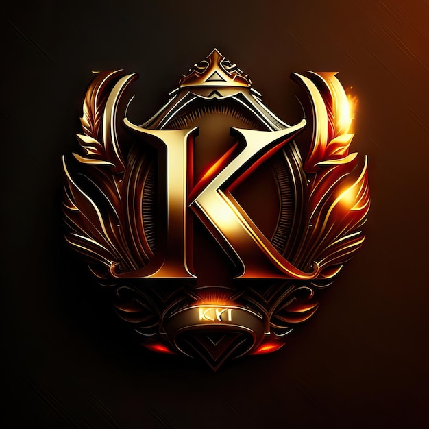 Foto a letra k do logotipo em dourado