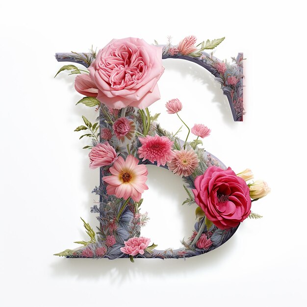 Foto a letra s está decorada com rosas.
