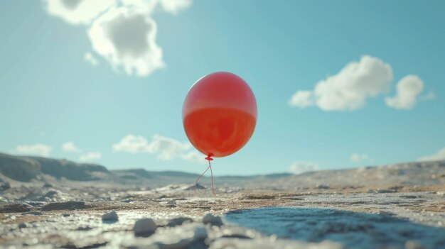 Foto a libertação gradual de tensão e pressão à medida que um balão se desinfla e adquire uma forma mais relaxada e