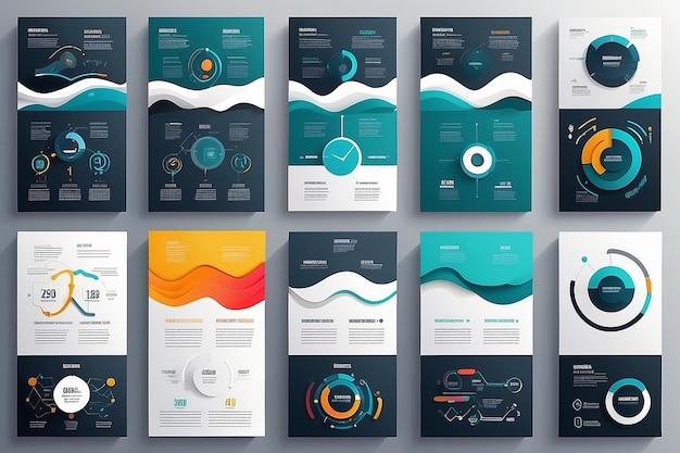 A linha do tempo de visualização de dados de negócios ícones infográficos projetados para modelo de fundo abstrato elemento marco diagrama moderno tecnologia de processo gráfico de apresentação de dados de marketing digital vetor