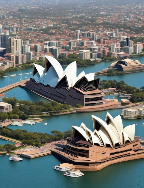 A luz do dia da ópera de Sydney localizada em Sydney