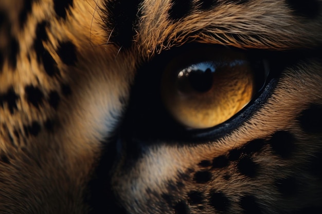 A macro dos olhos do leopardo fecha a IA gerada