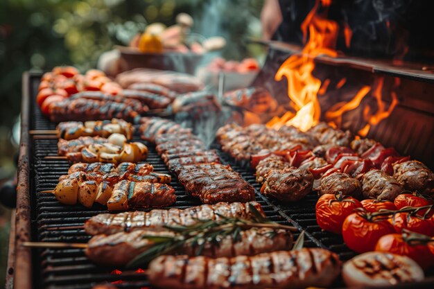 A maestria de grelhar exibida com espigas perfeitamente temperadas e ervas aromáticas