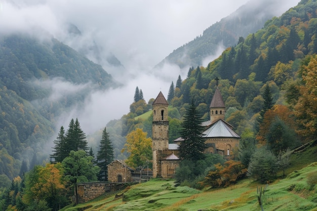 Foto a majestosa geórgia, com suas diversas paisagens e rica história