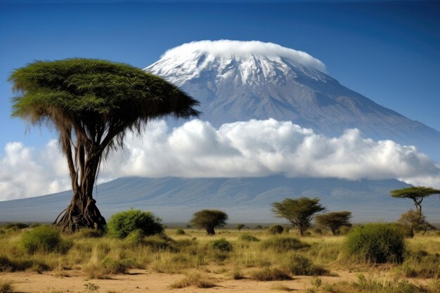 A majestosa neve e savana do Kilimanjaro encontram IA generativa