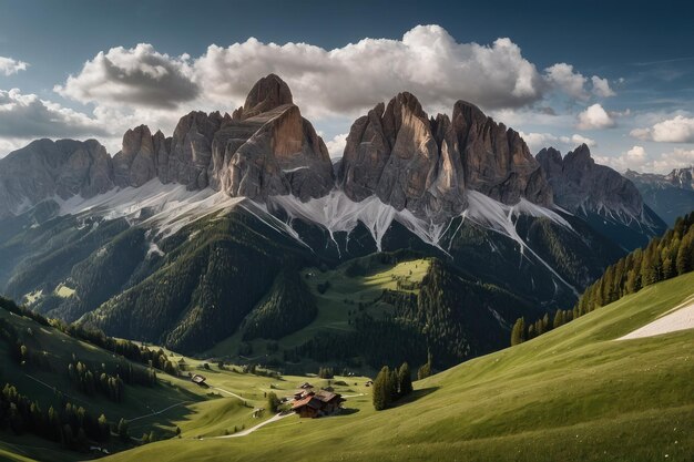 Foto a majestosa paisagem montanhosa ao anoitecer