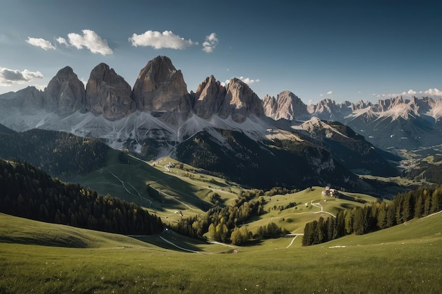 Foto a majestosa paisagem montanhosa ao anoitecer