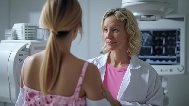 Foto a mammogram is performed by a mammography on the patient modern technologically advanced society is one that combines a number of factors