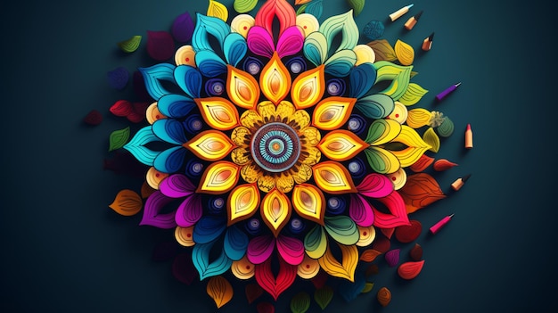 A mandala de arte digital deve se parecer com fotos de banco de imagens Arte gerada por Ai