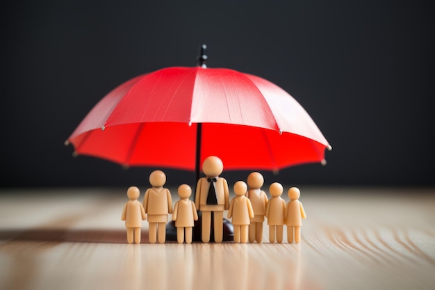 Foto a mão do empresário está segurando um guarda-chuva de madeira da família