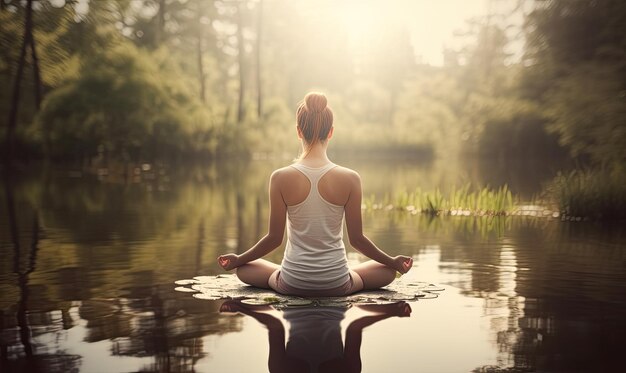 A meditação transcendental ajuda as pessoas a alcançar a paz interior e o equilíbrio Criando usando ferramentas generativas de IA