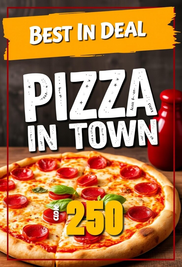Foto a melhor pizza da cidade hoje, a melhor oferta, modelo de design de mídia social.