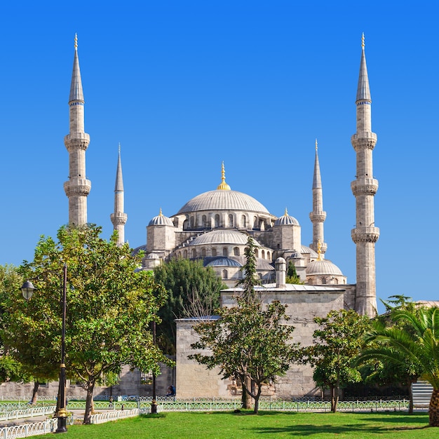 A Mesquita Azul (Mesquita de Sultanahmet) em Istambul, Turquia