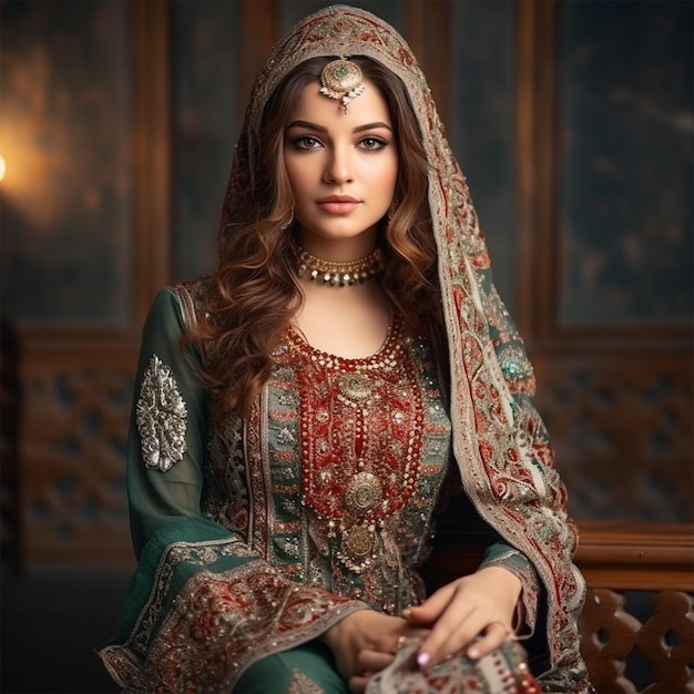 A Mode Frauen indische und pakistanische Drass Hochzeitskleidung