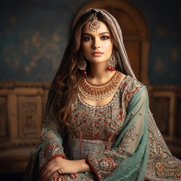 A Mode Frauen indische und pakistanische Drass Hochzeitskleidung