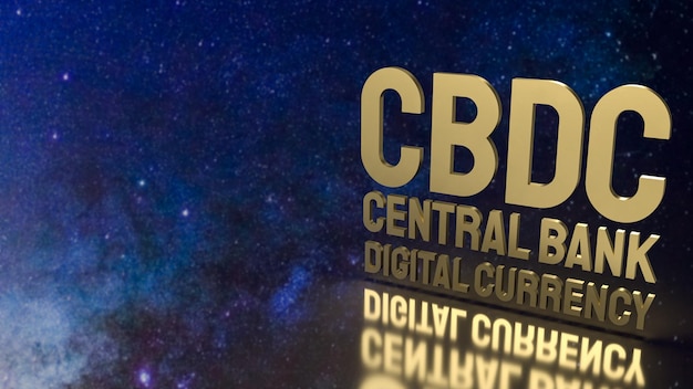 A moeda digital cbdc ou banco central para renderização 3d de conceito de negócios