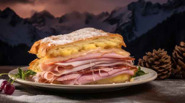 A Monte Cristo, presunto de peru e queijo mergulhado na massa e frito até dourar