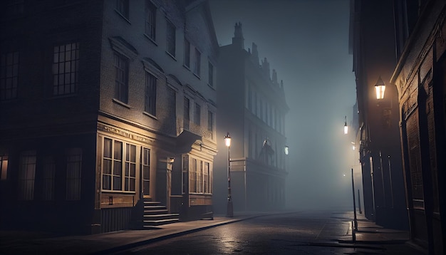 A noite cai nas ruas tranquilas da cidade velha IA generativa